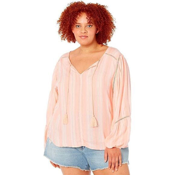 Ariat Womens Sz XL Society Top Peasant Boho Tassel Scoop Neck Tunic - Picture 1 of 8